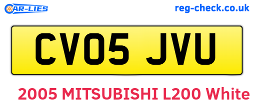 CV05JVU are the vehicle registration plates.