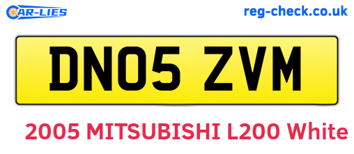 DN05ZVM are the vehicle registration plates.
