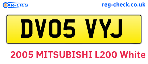 DV05VYJ are the vehicle registration plates.