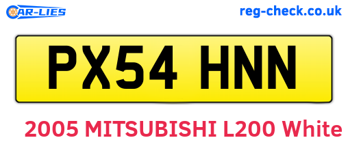 PX54HNN are the vehicle registration plates.