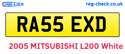 RA55EXD are the vehicle registration plates.