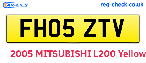 FH05ZTV are the vehicle registration plates.