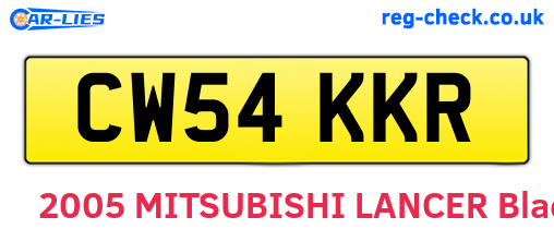 CW54KKR are the vehicle registration plates.