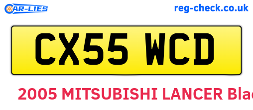 CX55WCD are the vehicle registration plates.