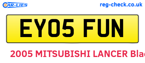 EY05FUN are the vehicle registration plates.