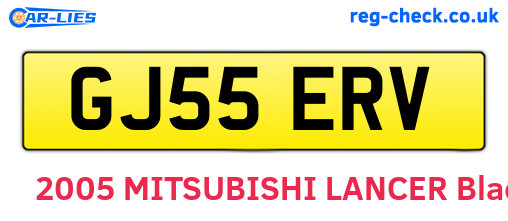 GJ55ERV are the vehicle registration plates.