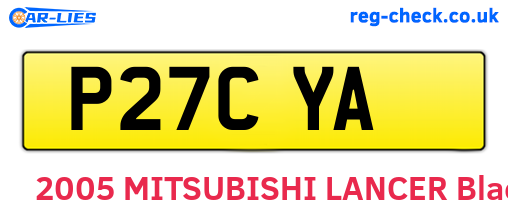 P27CYA are the vehicle registration plates.