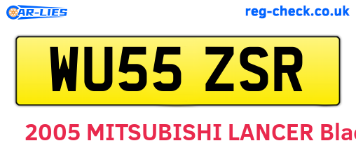 WU55ZSR are the vehicle registration plates.