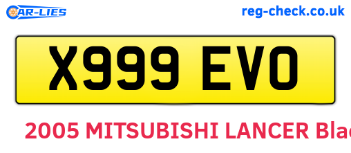 X999EVO are the vehicle registration plates.