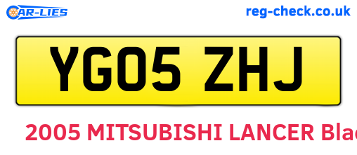 YG05ZHJ are the vehicle registration plates.