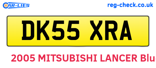 DK55XRA are the vehicle registration plates.