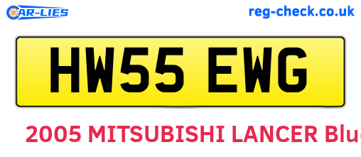 HW55EWG are the vehicle registration plates.