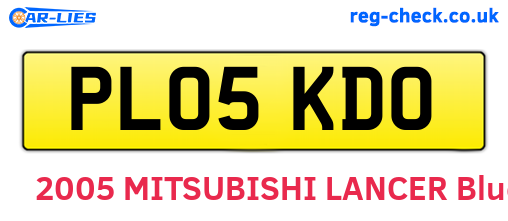 PL05KDO are the vehicle registration plates.