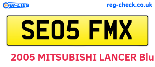 SE05FMX are the vehicle registration plates.