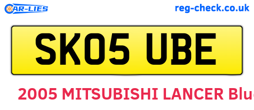 SK05UBE are the vehicle registration plates.