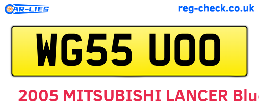 WG55UOO are the vehicle registration plates.