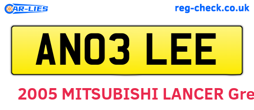 AN03LEE are the vehicle registration plates.