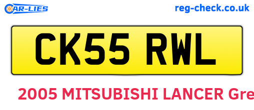CK55RWL are the vehicle registration plates.