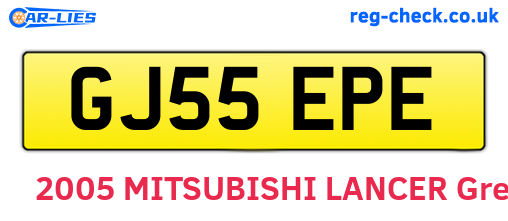 GJ55EPE are the vehicle registration plates.