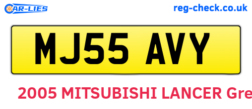 MJ55AVY are the vehicle registration plates.