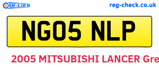 NG05NLP are the vehicle registration plates.