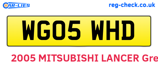 WG05WHD are the vehicle registration plates.