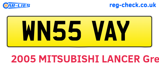 WN55VAY are the vehicle registration plates.