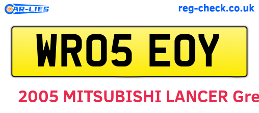 WR05EOY are the vehicle registration plates.