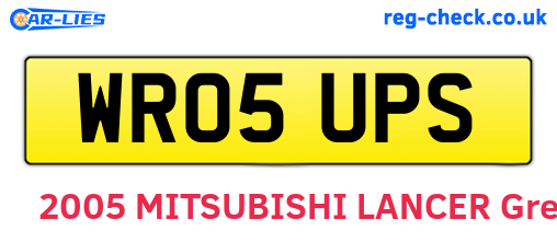 WR05UPS are the vehicle registration plates.