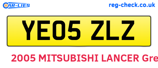 YE05ZLZ are the vehicle registration plates.