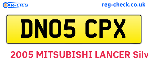 DN05CPX are the vehicle registration plates.