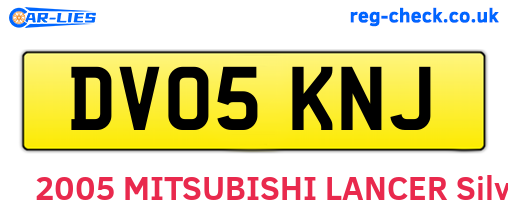 DV05KNJ are the vehicle registration plates.