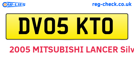 DV05KTO are the vehicle registration plates.