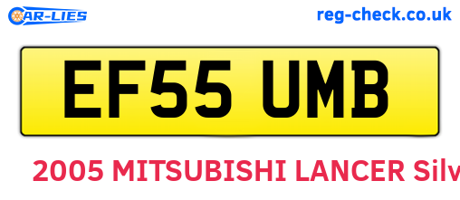 EF55UMB are the vehicle registration plates.