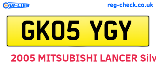 GK05YGY are the vehicle registration plates.