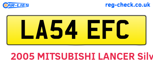 LA54EFC are the vehicle registration plates.
