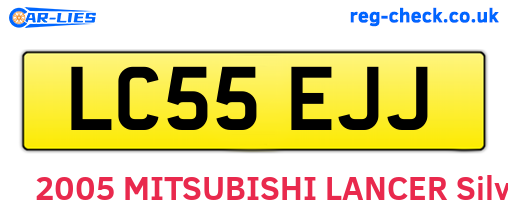 LC55EJJ are the vehicle registration plates.