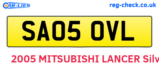 SA05OVL are the vehicle registration plates.