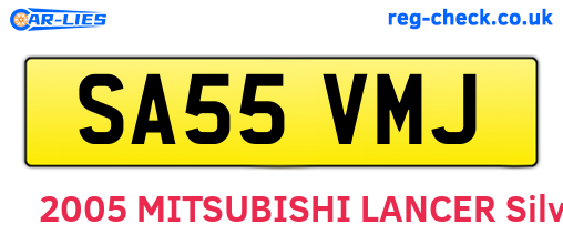 SA55VMJ are the vehicle registration plates.