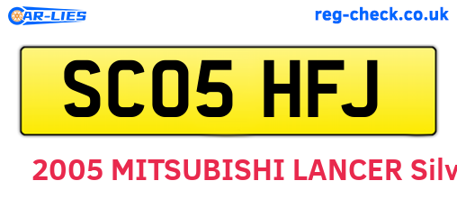 SC05HFJ are the vehicle registration plates.