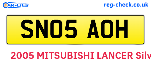 SN05AOH are the vehicle registration plates.