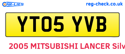 YT05YVB are the vehicle registration plates.