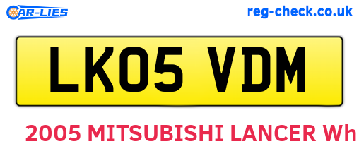 LK05VDM are the vehicle registration plates.