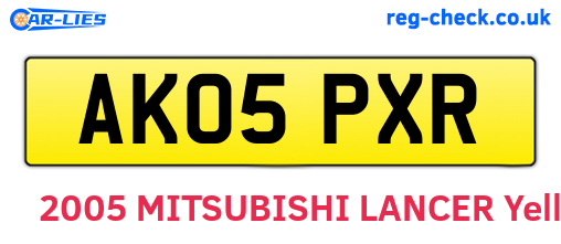 AK05PXR are the vehicle registration plates.