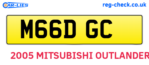M66DGC are the vehicle registration plates.
