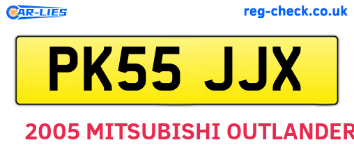 PK55JJX are the vehicle registration plates.