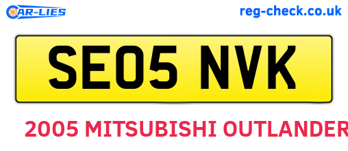 SE05NVK are the vehicle registration plates.
