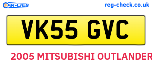 VK55GVC are the vehicle registration plates.