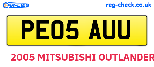 PE05AUU are the vehicle registration plates.