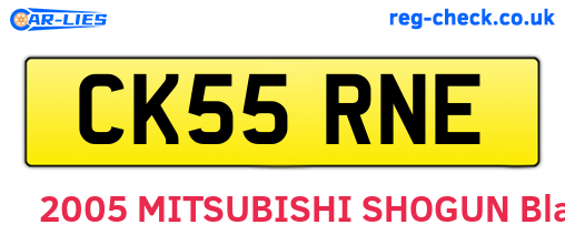 CK55RNE are the vehicle registration plates.